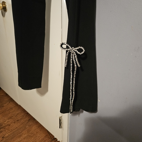 Cinq a Sept - Black Rhinestone Bow Kalli Pants - Picture 5 of 10